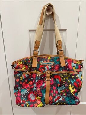🌺 Lily Bloom cat print floral purse tote pink
